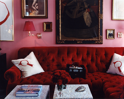 Pink & Red make a great combination in interior design.